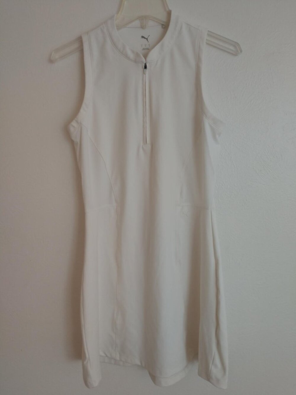 Puma Women's White Sleeveless Mock Neck Golf Dress Size Small Preppy Athleisure